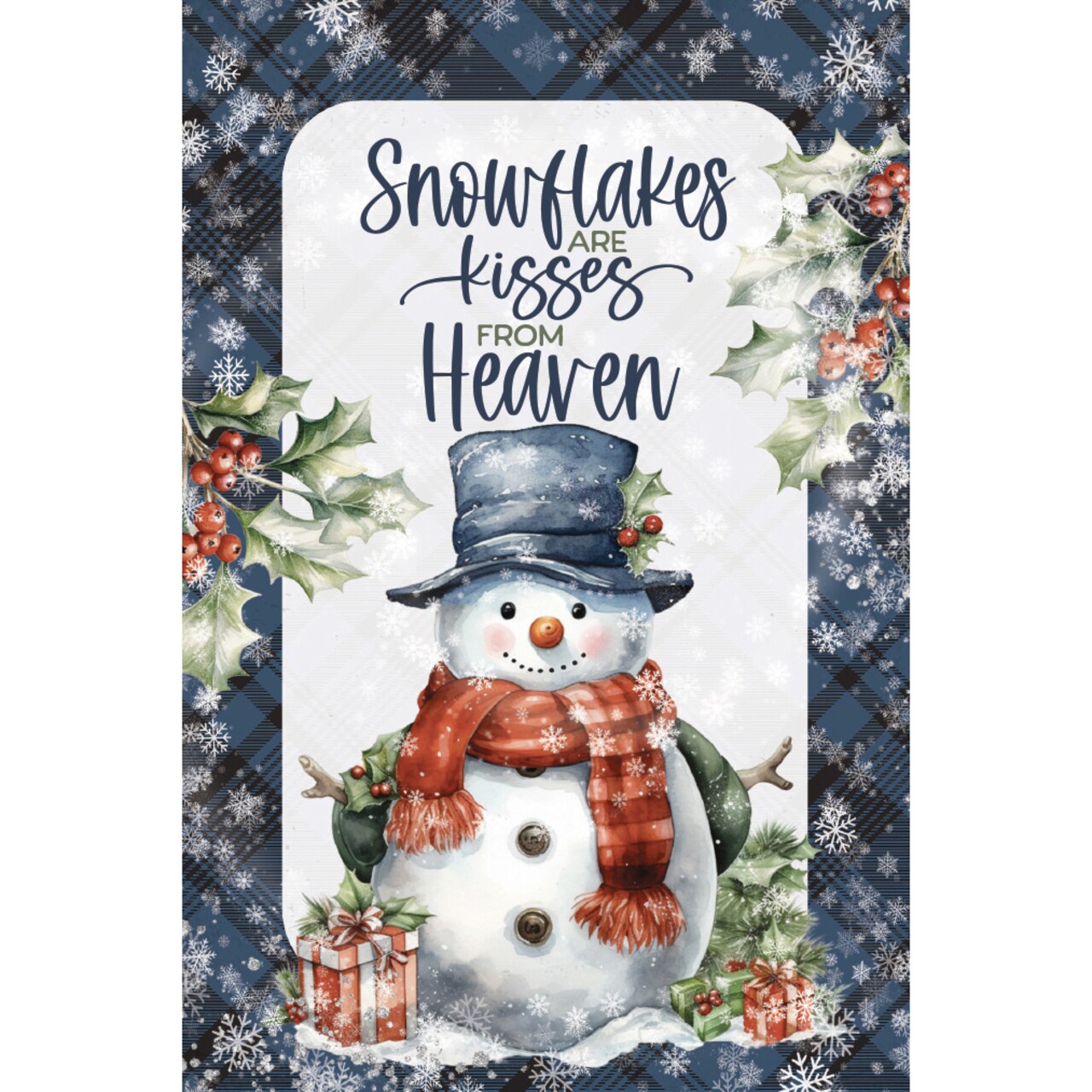 Snowflakes Are Christmas Wood Plaque with Easel and Hook Wall Tabletop Art - 4 inches x 6 inches